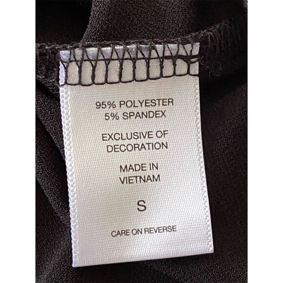 New York & Company 7th Avenue Black High Neck Ruffle Sleeve Blouse Size S​ - Picture 4 of 12